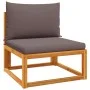 Garden sofa without armrests with solid acacia wood cushions by , Outdoor sofas - Ref: Foro24-4008161, Price: 106,66 €, Disco...