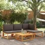 Gartensofa ohne Armlehnen mit massiven Akazienholz-Kissen. von , Outdoor-Sofas - Ref: Foro24-4008161, Preis: 106,66 €, Rabatt: %