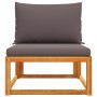 Garden sofa without armrests with solid acacia wood cushions by , Outdoor sofas - Ref: Foro24-4008161, Price: 108,95 €, Disco...