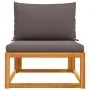 Garden sofa without armrests with solid acacia wood cushions by , Outdoor sofas - Ref: Foro24-4008161, Price: 106,66 €, Disco...