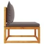 Sofá jardín sin reposabrazos con cojines madera maciza acacia de , Sofás de exterior - Ref: Foro24-4008161, Precio: 107,15 €,...