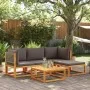 Set de sofás de jardín con cojines 5 pzas madera maciza acacia de , Conjuntos de jardín - Ref: Foro24-3278895, Precio: 458,11...