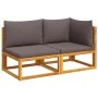 2-seater garden sofa with solid acacia wood cushions by , Outdoor sofas - Ref: Foro24-4008163, Price: 241,62 €, Discount: %