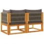 2-seater garden sofa with solid acacia wood cushions by , Outdoor sofas - Ref: Foro24-4008163, Price: 241,62 €, Discount: %