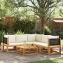 Set de sofás de jardín con cojines 6 pzas madera maciza acacia de , Conjuntos de jardín - Ref: Foro24-3278874, Precio: 599,10...