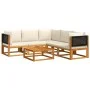 Garden sofa set with 6 pieces, solid acacia wood, and cushions. by , Garden sets - Ref: Foro24-3278874, Price: 600,37 €, Disc...