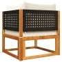 Garden sofa set with 6 pieces, solid acacia wood, and cushions. by , Garden sets - Ref: Foro24-3278874, Price: 600,37 €, Disc...