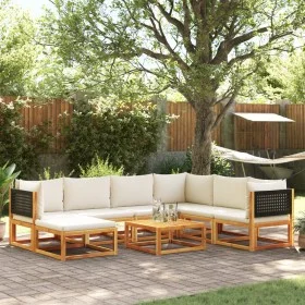 Garden sofa set with 8 pieces, solid acacia wood, and cushions. by , Garden sets - Ref: Foro24-3278881, Price: 761,80 €, Disc...