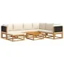 Garden sofa set with 8 pieces, solid acacia wood, and cushions. by , Garden sets - Ref: Foro24-3278881, Price: 761,80 €, Disc...