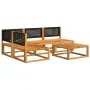Garden sofa set with 5 pieces, solid acacia wood, and cushions. by , Garden sets - Ref: Foro24-3278888, Price: 457,10 €, Disc...