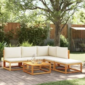 Garden sofa set with 6 pieces, solid acacia wood, and cushions. by , Garden sets - Ref: Foro24-3278933, Price: 564,32 €, Disc...
