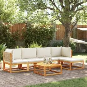 Garden sofa set with 6 pieces, solid acacia wood, and cushions. by , Garden sets - Ref: Foro24-3278919, Price: 592,56 €, Disc...