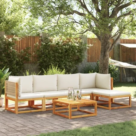 Gartensofagarnitur mit 6-teiligen massiven Akazienholz-Kissen. von , Gartensets - Ref: Foro24-3278919, Preis: 589,84 €, Rabat...