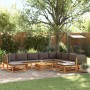 Garden sofa set with 11 pieces, solid acacia wood, and cushions. by , Garden sets - Ref: Foro24-3278906, Price: 1,00 €, Disco...