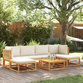 Garden sofa set with 7 pieces, solid acacia wood, and cushions. by , Outdoor sofas - Ref: Foro24-3278862, Price: 683,80 €, Di...