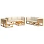 Set de sofás de jardín con cojines 9 pzas madera maciza acacia de , Sofás de exterior - Ref: Foro24-3278857, Precio: 1,00 €, ...