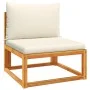 Set of garden sofas with 4-piece solid acacia wood cushions by , Outdoor sofas - Ref: Foro24-3278855, Price: 478,83 €, Discou...