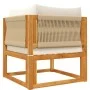 Set of garden sofas with 4-piece solid acacia wood cushions by , Outdoor sofas - Ref: Foro24-3278855, Price: 478,83 €, Discou...