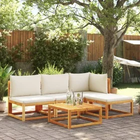 Garden sofa set with 5 pieces, solid acacia wood, and cushions. by , Outdoor sofas - Ref: Foro24-3278848, Price: 473,69 €, Di...