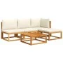 Garden sofa set with 5 pieces, solid acacia wood, and cushions. by , Outdoor sofas - Ref: Foro24-3278848, Price: 473,69 €, Di...