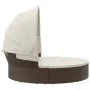 Garden sunbed with canopy and brown PE rattan cushions by , Outdoor beds - Ref: Foro24-362253, Price: 568,03 €, Discount: %