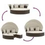 Tumbona cama de jardín con capota y cojines ratán PE marrón de , Camas para exteriores - Ref: Foro24-362253, Precio: 568,03 €...