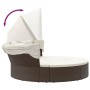 Garden sunbed with canopy and brown PE rattan cushions by , Outdoor beds - Ref: Foro24-362253, Price: 601,21 €, Discount: %