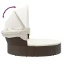 Garden sunbed with canopy and brown PE rattan cushions by , Outdoor beds - Ref: Foro24-362253, Price: 568,03 €, Discount: %