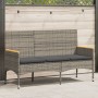 Gartenbank mit 3 Sitzplätzen und grauen Kissen aus synthetischem Rattan. von , Gartenbänke - Ref: Foro24-365442, Preis: 98,99...