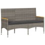 Gartenbank mit 3 Sitzplätzen und grauen Kissen aus synthetischem Rattan. von , Gartenbänke - Ref: Foro24-365442, Preis: 98,99...