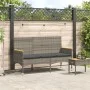 3-seater garden bench with gray synthetic rattan cushions by , garden benches - Ref: Foro24-365442, Price: 125,51 €, Discount: %