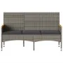 3-seater garden bench with gray synthetic rattan cushions by , garden benches - Ref: Foro24-365442, Price: 125,51 €, Discount: %