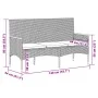 3-seater garden bench with gray synthetic rattan cushions by , garden benches - Ref: Foro24-365442, Price: 125,51 €, Discount: %