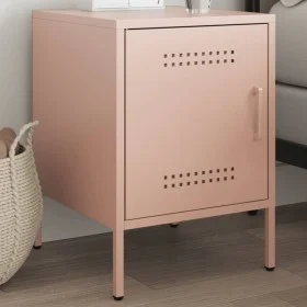 Mesita de noche de acero rosa 36x39x50,5 cm de , Mesitas de noche - Ref: Foro24-842912, Precio: 54,76 €, Descuento: %