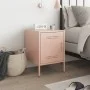 Mesita de noche de acero rosa 36x39x50,5 cm de , Mesitas de noche - Ref: Foro24-842912, Precio: 54,76 €, Descuento: %