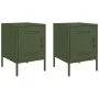 Bedside tables 2 units olive green steel 36x39x50.5 cm by , Nightstands - Ref: Foro24-842919, Price: 93,32 €, Discount: %