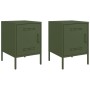 Mesitas de noche 2 unidades acero verde oliva 36x39x50,5 cm de , Mesitas de noche - Ref: Foro24-842919, Precio: 94,34 €, Desc...