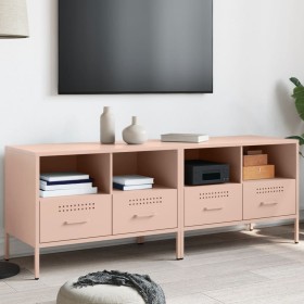TV-Möbel, 2-teilig, kaltgewalzter Stahl, rosa, 68x39x50,5 cm. von , TV-Möbel - Ref: Foro24-843045, Preis: 174,47 €, Rabatt: %
