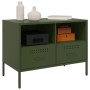 Muebles de TV 2 piezas acero laminado verde oliva 68x39x50,5 cm de , Muebles TV - Ref: Foro24-843051, Precio: 174,40 €
