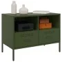 TV furniture 2 pieces made of olive green laminated steel, 68x39x50.5 cm by , TV Furniture - Ref: Foro24-843051, Price: 172,5...
