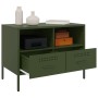 Muebles de TV 2 piezas acero laminado verde oliva 68x39x50,5 cm de , Muebles TV - Ref: Foro24-843051, Precio: 174,40 €