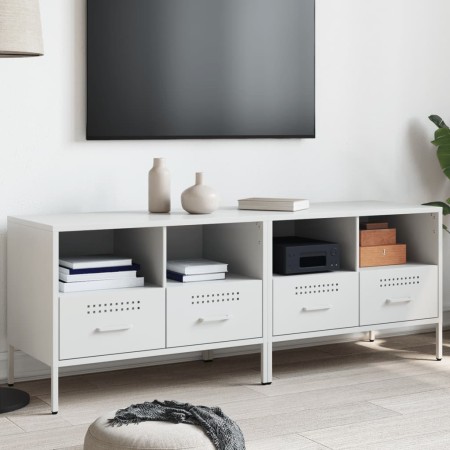 Muebles de TV 2 pzas acero laminado frío blanco 68x39x50,5 cm de , Muebles TV - Ref: Foro24-843053, Precio: 174,40 €