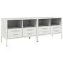 TV-Möbel, 2-teilig, aus kaltgewalztem Stahl, weiß, 68x39x50,5 cm. von , TV-Möbel - Ref: Foro24-843053, Preis: 146,69 €, Rabat...