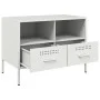 TV-Möbel, 2-teilig, aus kaltgewalztem Stahl, weiß, 68x39x50,5 cm. von , TV-Möbel - Ref: Foro24-843053, Preis: 146,69 €, Rabat...
