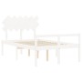 Seniorenbett mit weißem Massivholz-Kopfteil von vidaXL, Betten und Lattenroste - Ref: Foro24-3195522, Preis: 165,79 €, Rabatt: %