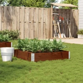 Solid pine wood planter in brown, 100x100 cm by , Pots and planters - Ref: Foro24-3295398, Price: 45,82 €, Discount: %