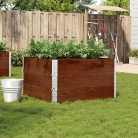Solid pine wood planter in brown, 100x100 cm by , Pots and planters - Ref: Foro24-3295434, Price: 121,51 €, Discount: %