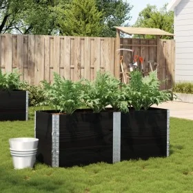 Solid black pine wood planter 150x50 cm by , Pots and planters - Ref: Foro24-3295436, Price: 127,80 €, Discount: %