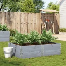 Solid gray pine wood planter 150x100 cm by , Pots and planters - Ref: Foro24-3295417, Price: 90,12 €, Discount: %
