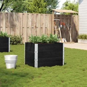 Solid black pine wood planter 80x60 cm by , Pots and planters - Ref: Foro24-3295420, Price: 89,29 €, Discount: %